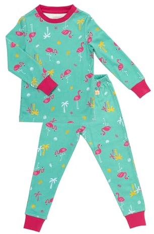 SCHLUMMERSACK Kinder Schlafanzug Mädchen lang Flamingo Größe 116 5-6 Jahre |Kinderschlafanzüge Jungen zweiteilig | Schlafanzug Winter Mädchen Kuschel Pyjama Kinder Set Baumwolle