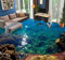 Benutzerdefinierte Boden Wasserdichte Stereo-Aufkleber 3D Blaues Meer 3D-Bodenfliesen Aufkleber Bodenbelag Tapete Wandbild PVC Wasserdicht selbstklebende Tapete Wohnkultur,150 * 105cm