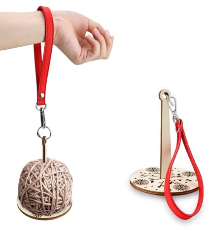 MYLERCT Tragbarer Wollhalter aus Holz, Nordischer Stil Garnabwickler, Verhindert Garnverheddern und Fehlausrichtung, Geschenk für Bastelfreunde