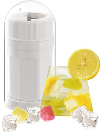 domiyomi - Bandeja de hielo para congelador con tapas y taza de liberación, moldes apilables de giro creativo, diseño compacto, kit de bandeja giratoria para cubitos de hielo (blanco)