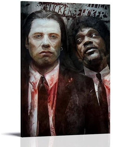 Top 250 Film Pulp Fiction Jules And Vincent Poster Dekorative Malerei Leinwand Wandkunst Wohnzimmer Poster Schlafzimmer Malerei,Wandkunst Bilddruck Moderne Familienzimmer Dekor 08x12inch(20x30cm)