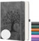 ZXHQ A5 Bullet Dotted Journal Gepunktet Notizbuch: 150gsm Dickes Papier, 256 Seiten, Punktraster-Hardcover, Lebensbaum-Design, feine Innentasche - 15 × 21cm Dunkelgrau