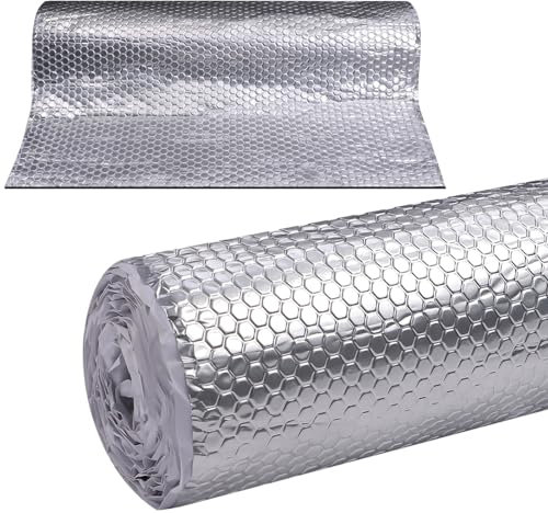 Putentfun 21.5 sqft/2 ㎡ Car Sound Deadening Mat, 80 mil 2mm, Butyl Sound Deadener Mat with Self Adhesive, Noise Dampening for Car Trunk, Van Insulation, 1 Roll Silver