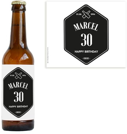 Mimi und Anton 30. Geburtstag Geschenk | 10x Bierflaschen Etikett personalisiert | Bieretikett selber gestalten Geburtstag | zum Geburtstag im coolen hipster Design