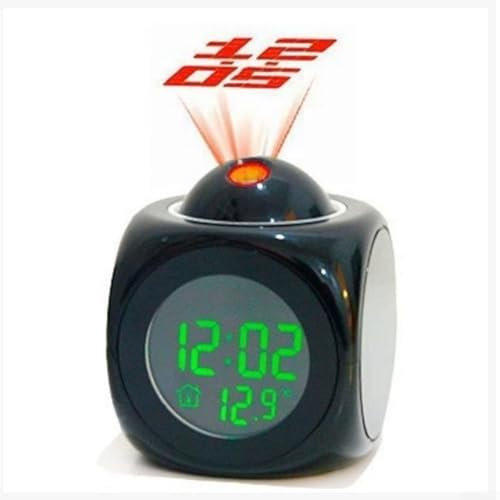 Personalized Projection, Voice Reporting Temperature, Multiple Alarms Alarm Clock (black)