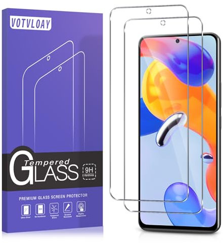 Votvloay 2* Panzer Schutz Glas für Xiaomi Redmi Note 11 Pro 4G/5G 2022 6.67 9H Härte Schutzfolie,Anti-Kratzen,Ultra-Klar Displayschutzfolie,Full Screen Schutzglas Ultrabeständig Bläschenfrei,Clear