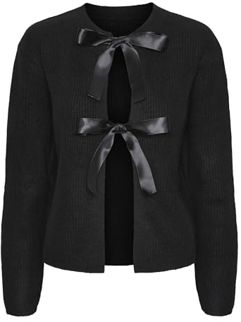 PIECES Damen Pcrilly Ls Reversible Bow Bc Knit Cardigan
