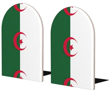 Serre-livres pour étagères, serre-livres et organiseur de bureau, motif drapeau de l'Algérie