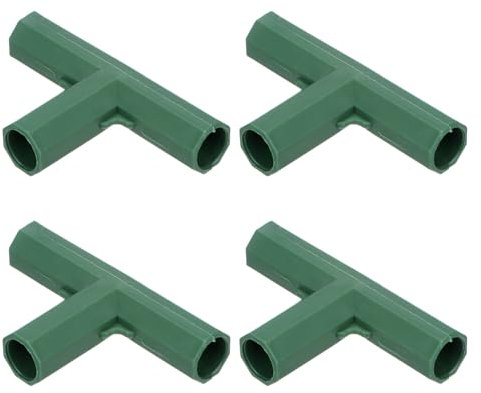 M METERXITY 4 Pz 16mm Connettori per Costruzione Telaio Serra, 3 Vie Raccordo per Pergola ultraviolettoa/Tendalino Sole/Pali per Piante Giardino, Accessori Serra [Verde]