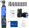 Cordless Electric Ratchet Wrench, 12V Cordless Electric, 3/8” Square Joint Ratchet Kit, x2 1500mAh Lithium-Ion Battery, Long Endurance - Cordless Ratchet Right Angle Wrench