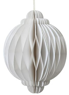 Decoris Zwiebel Papier weiß 15cm