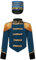 inhzoy Kinder Marschkapellen Outfit Schlagzeug Major Hut Und Fransen-Epaulette Langarmjacke Für Halloween Fasching Performance Pfau 134-140