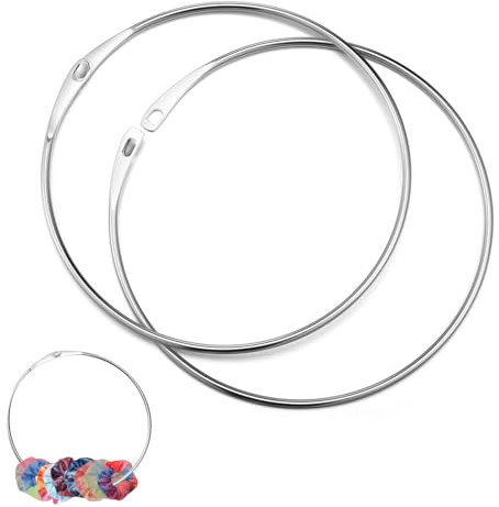 2 Stück Multifunktional schlüsselbund ring Groß,150mm Ring,Große Stahlring,Vielseitiger Metallring,Warenring,Schlüsselringe mit Schnellverschluss,zum Aufhängen von Gürteln,Schals Und Kleidung(Silber)