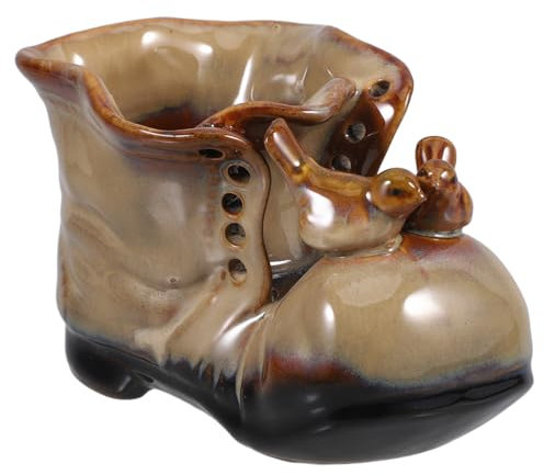 MUSISALY Ceramic Garden Boot Decor Creative Boot Planter for Patio Home Decor Random Style