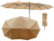 IMUNKT Doppelsonnenschirm Ersatzbezug 460x270cm, Extra Großer Sonnenschirm-Stoffbezug, 12 Rippen Ersatztuch Für Garten, Terrasse & Poolschirm(Khaki)