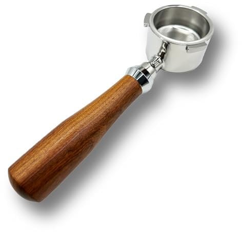 Porte-filtre sans fond pour Delonghi Dedica, 51 mm, accessoires de filtre Porta sans fond, pores de 0,3 mm en acier inoxydable et poignée d'épissure en bois de noyer, pour machine à expresso EC680