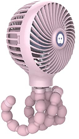Portable Handeld Mini Fan Baby Stroller Fan Flexible Octopus Tripod Clip on with 3 Speeds Adjustable USB Charging for Desk Crib Car Seat Bike Treadmill