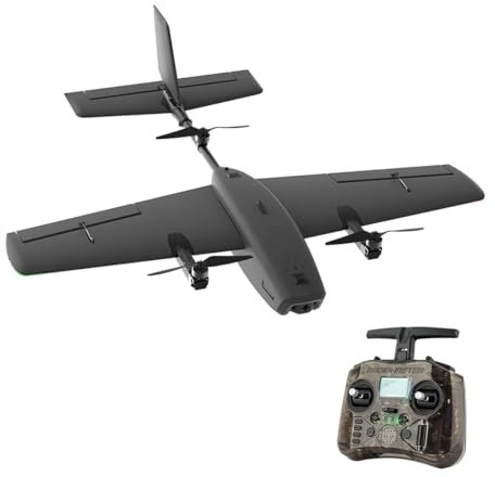 TBRICKFUNR Remote Control Plane for Adults, T2 VTOL 2.4G EPP Vertical Takeoff and Landing Fixed-Wing RC Aircraft with FPV Camera Mount and Flight Controller, Gift for Him (RTF Version/No Battery)