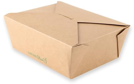 50 Stück NATUREStar Foodboxen Menu | Kraftpapier/PE, FSC®-Mix, Packung, L: 16,2 cm, braun, B: 13,2 cm, H: 6,4 cm, Foodboxen aus Kraftpapier, Fingerfood, Pappboxen