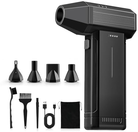 GARAID 150000RPM Electric Compressed Air Cleaner for PC with LED Light | 3 Gear Adjustable, USB Rechargeable, 6000mAh battery, Brushless Motor, Cordless, Reusable Design, for House PC Keyboard Car
