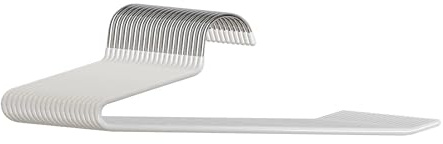 Relaxdays trouser hangers, set of 20, non-slip hangers, space-saving, HWD: 17.5 x 35 x 0.5 cm, suit hangers, white
