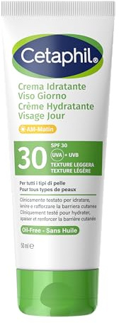 Cetaphil Crema Idratante Viso Giorno SPF30, UVA + UVB, Oil Free, 50ml