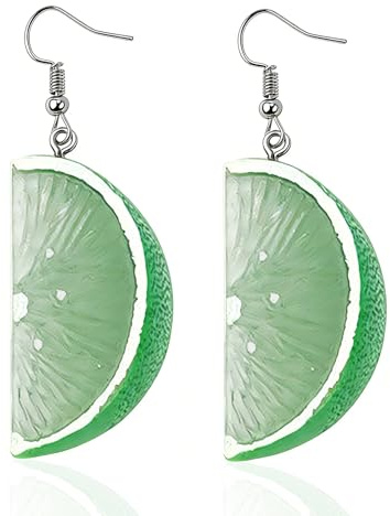 Zitronen Ohrringe, Limetten Ohrringe, Ohrringes Zitrone Hängend, Früchte Ohrringes Damen, Ohrring Sommer Boho, Zitronen Accessoires für Karneval, Partys, Geburtstage, Frühling und Sommer