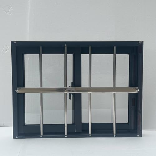 Schiebefenster For Den Keller Mit Insektenschutzgitter, For Den Fensteraustausch Im Haus, Aluminium, Flächenbündig Montiert, Geeignet For Keller,Garagen,Hühnerställe(50x60cm/19.7x23.6in)