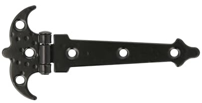 Amig - Verstärktes Scharnier | Zwei Flügel | Schwarz | Gepunkteter Stahl | Stil: Rustikal | Schmiede für glatte Klapptüren | Außen- und Innentüren sowie Schränke | Maße: 90 mm (Packung mit 6)