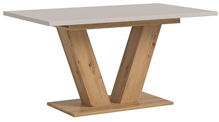 xonox.home – Esstisch Motion 150-190x76x90 cm in Kaschmir und Artisan Nachbildung – Ausziehbarer Tisch mit V-Fußgestell – modern & elegant – schafft eine harmonische Atmosphäre in Ihrem Esszimmer