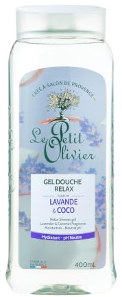 LE PETIT OLIVIER - Relax Shower Gel - Lavender & Coconut Fragrance - Moisturizing & PH Neutral For Skin - Dermatologically Tested - Moisturizer of Natural Origin - Made in France - 400 ml
