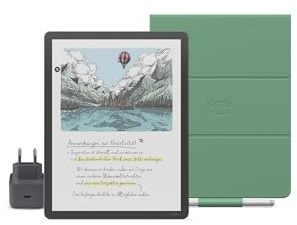 Amazon Kindle Scribe Colorsoft 64 Go (Graphite) + Stylet Premium + Funda | Material Vegetal (Vert matcha) + USB-C Chargeur