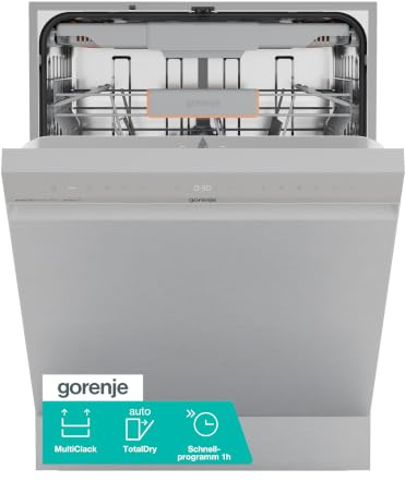 Gorenje GU663B90X Einbau-Geschirrspüler/Unterbau/ 60 Breite/ 16 Maßgedecke/ 8 Programme/ 15min Schnellwaschgang/FlexUse/MultiClack/Selbstreinigender Filter/Total AquaStop/EEK B
