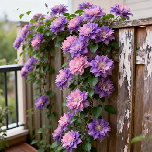 Selten Clematis MehrjäHrige,Farbenfrohe Clematis -Rhizom In GroßPackungen, Fachgerecht Gepflanzt, GartenverschöNerung-4Rhizom-H