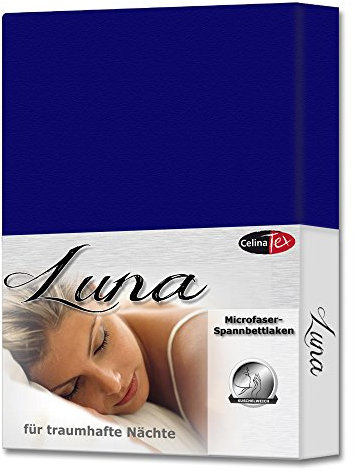 CelinaTex Luna Spannbettlaken 200 x 200 cm dunkel blau Polyester Bettlaken Mikrofaser Spannbetttuch