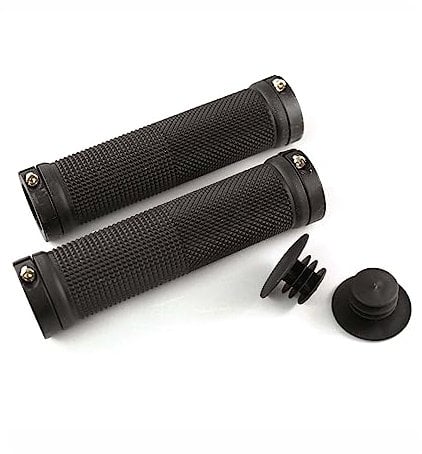 Clarks Vice Lock-On Handlebar Grip Black with Black Anodised End, Black