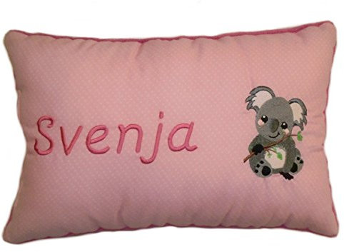 Momelie Rosa Schmusekissen * Kuschelkissen * Koala * mit Namen Bestickt * 25 x 40 cm * SK-pi_0061