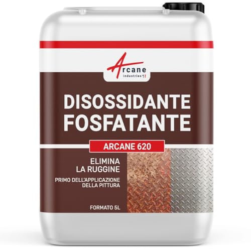Disossidante Fosfatante Metallo con Acido Fosforico 5 L | Sgrassa e Prepara Prima della Verniciatura, Disossida e Fosfata, Migliora l'Aggrappaggio dei Primer - Arcane Industries