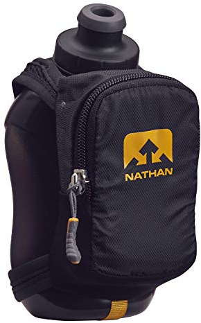Nathan NS4859 Speedshot Plus Quick Grip 12 oz Running Water Bottle Flask with Zip Pocket