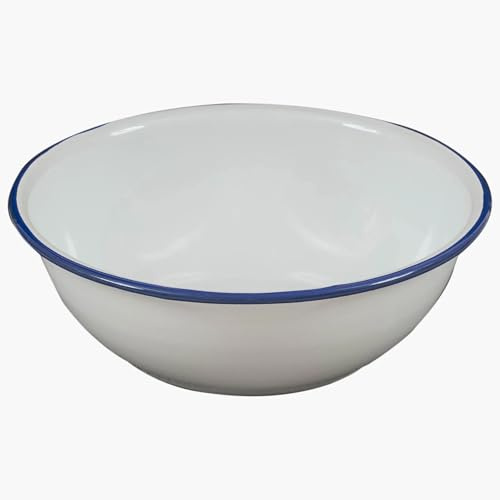 Highlander Outdoor Products Vintage Style Camping White Enamel Camping Festival Traditonal Lightwight Cup Bowl Plate (Bowl)