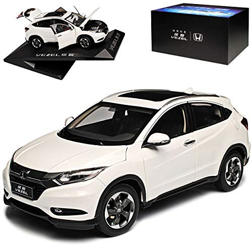 Paudi Hon-da HR-V Vezel SUV Weiss 2. Generation Ab 2015 1/18 Modell Auto mit individiuellem Wunschkennzeichen