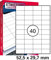 100 Blatt Drucker Universal Etiketten 52,5 x 29,7 mm Namensschild Selbstklebend DIN A4 (4000 St. Etiketten) Adressetiketten Laser Copy Inkjet Hinweisschilder