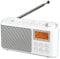Radio DAB/DAB+ e FM, Radio Portatili Alimentata a Corrente e Batteria Ricaricabile, Radiolina Portatile con caricatore USB per un'autonomia di 15 ore (Bianco)