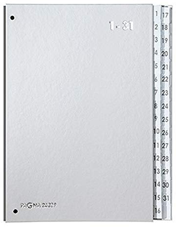 PAGNA Pultordner 24329-14 DIN A4 1-31 32Fächer Polyprpylen silber