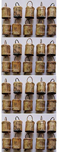 Indische Vintage-Blechglocken, rustikales Glockenspiel, Vintage-Kuhglocken, Weihnachtsbaum, Basteln, 100 Stück