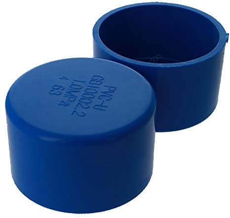 MroMax Lot de 2 capuchons de tuyau en PVC de 63 mm - Embouts extérieurs pour tuyaux de sécurité marine - Extensibles - Bleu