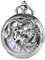 TREEWETO Taschenuhr mit Kette Herren Analog Mechanisch Handaufzug Doppelscharnier Antik Drache Römische Ziffern, Silber