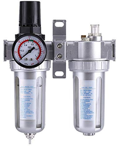 GOTOTOP Filtro regolatore di Pressione, SFC300 3/8 '' Air Gauge Water Trap per compressore e Utensili Pneumatici
