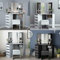 Hampton&Stewart Modern Corner Dressing Table Multi-Angle Mirror with Stool Desk 5 Drawers UK (Grey)