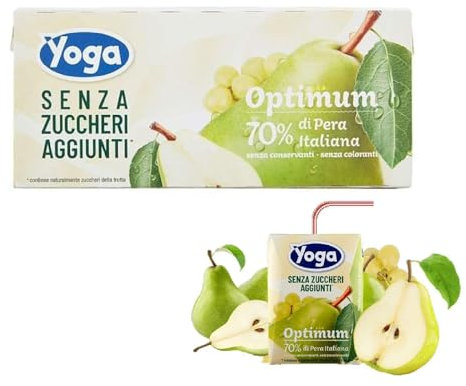 8 CONFEZIONI SUCCO DI FRUTTA YOGA OPTIMUM PERA ITALIANA 3 X 200 ML BRIK